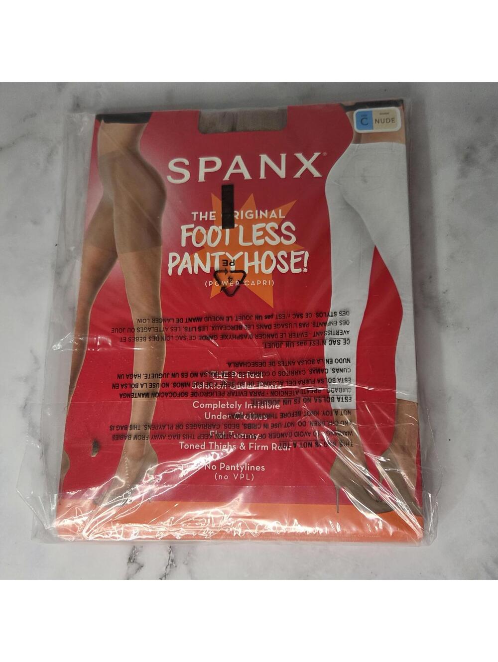 Spanx The Original Footless Pantyhose Shaper Capri Nude Size C